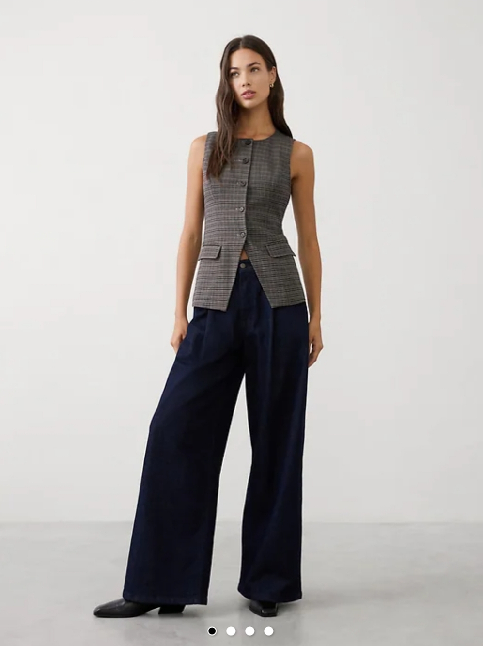 Ladies Banana Republic Factory Houndstooth Long Vest, Size 16, NWT